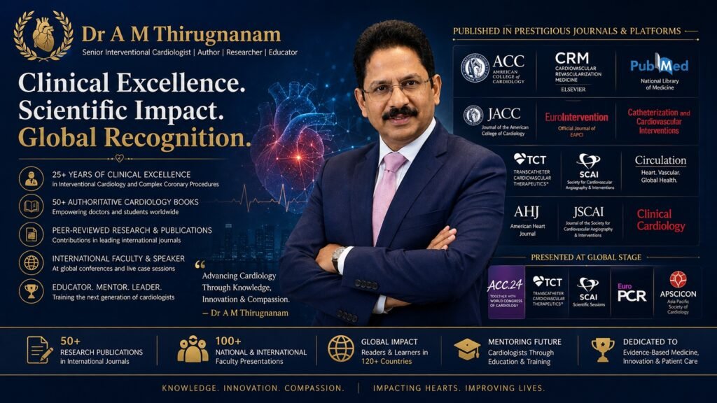 Professional achievements and awards of Dr A M Thirugnanam, senior interventional cardiologist